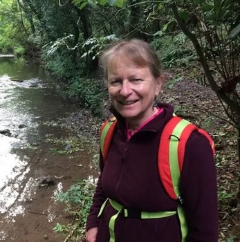 Sue Everett beside the Mells River, Somerset: “I am actively involved with Friends of the Somerset River Frome campaigning on river pollution.”